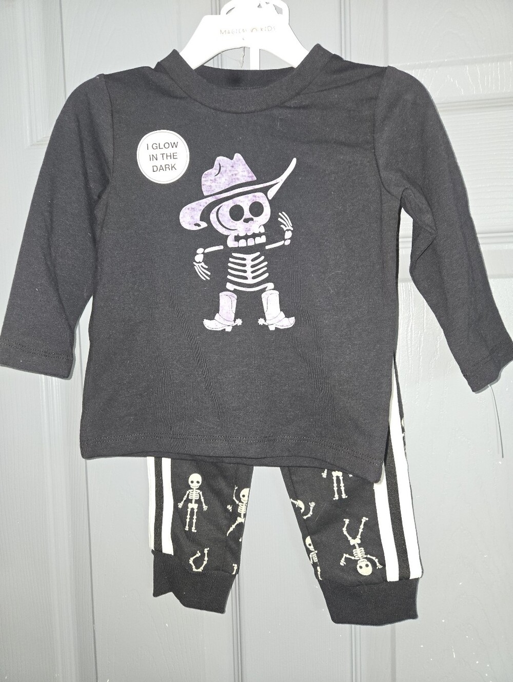 Baby Cowboy Skeleton Glow In The Dark Halloween Outfit